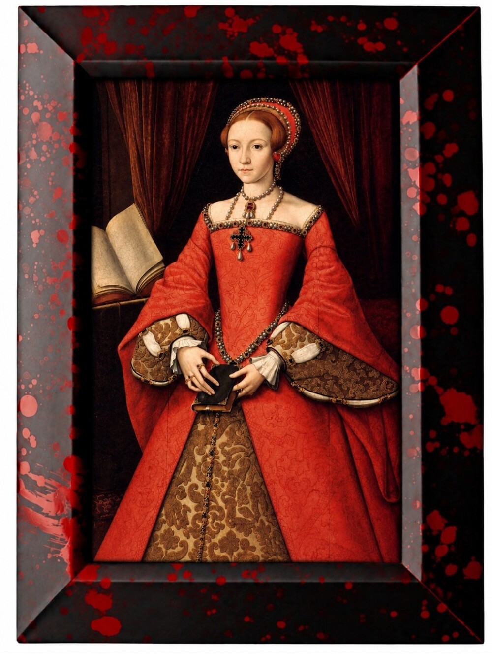 Serial Killer Elizabeth Bathory Gothic Oddity Queen Horror Bloody Gore Framed
